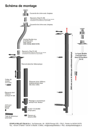 Kit Conduit Ventouse Vertical pour Poêle à Granulés